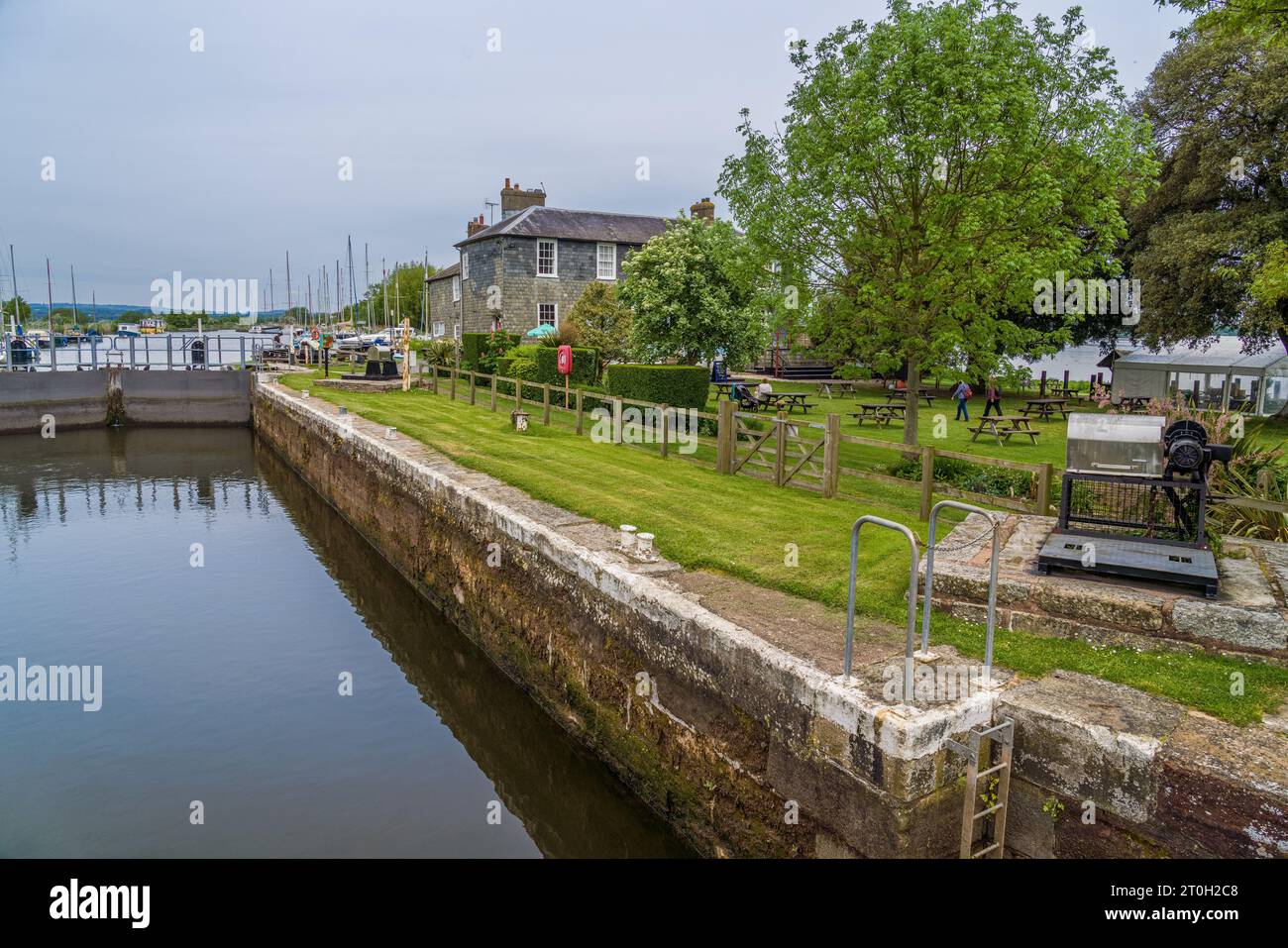 Turf Hotel am Eingang zum Exeter Kanal - nur mit dem Boot oder zu Fuß erreichbar. Stockfoto
