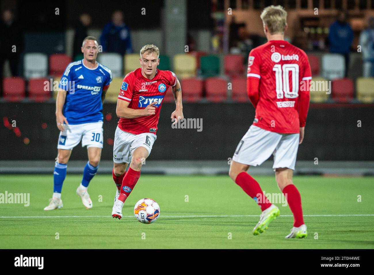 Silkeborg, Dänemark. Oktober 2023. Pelle Mattsson (6) von Silkeborg IF während des 3F Superliga-Spiels zwischen Silkeborg IF und Lyngby BK im Jysk Park in Silkeborg. (Foto: Gonzales Photo/Alamy Live News Stockfoto