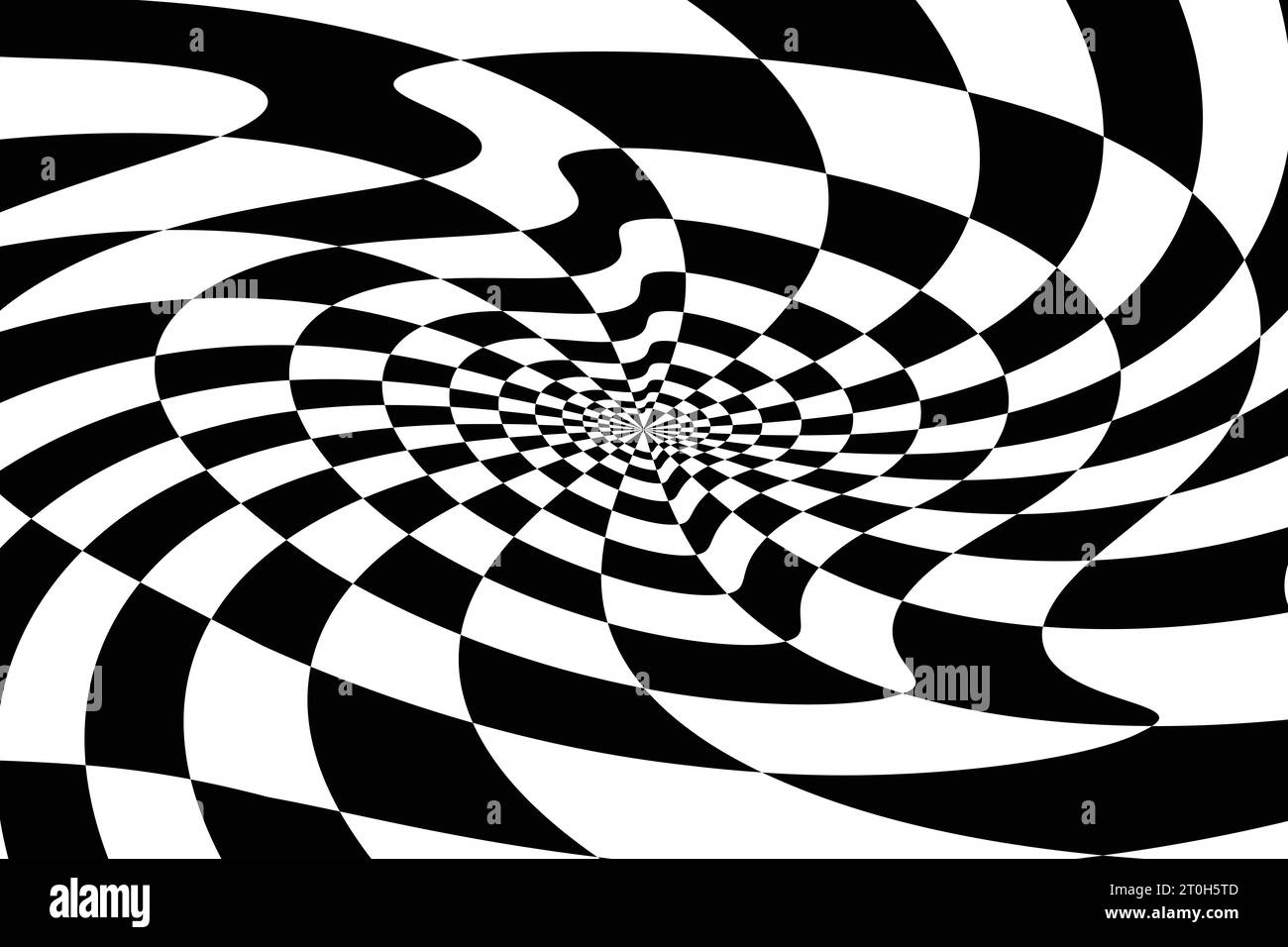 Fesselnde optische Illusion des Volumens runder Vektor isoliertes Schwarzweißmuster auf weißem Hintergrund mit Kreisen von Schwarzweiß alternierenden s Stock Vektor