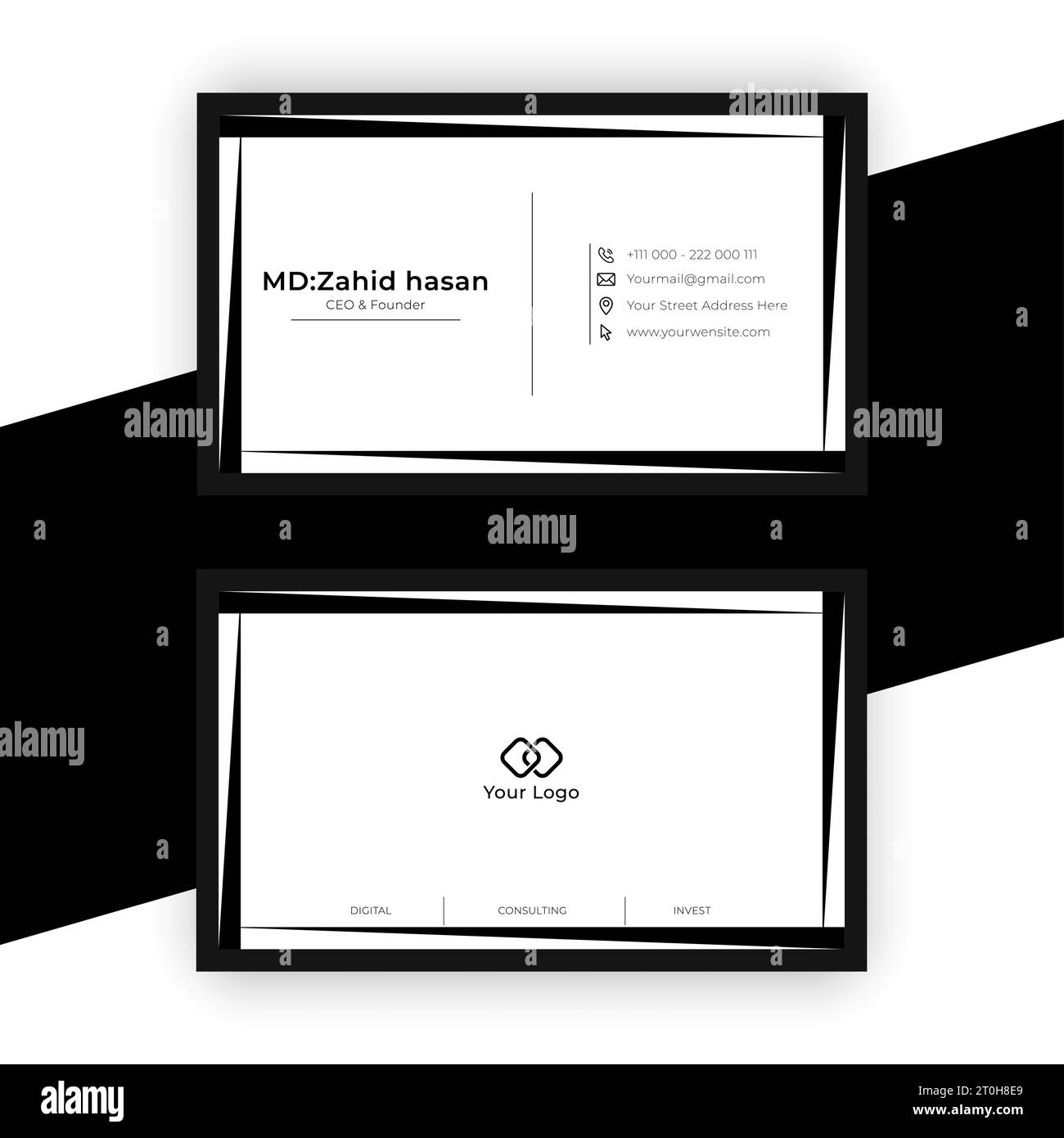 Design Von Visitenkartenvorlagen Kreatives Business Design Einfaches Design Stock Vektor