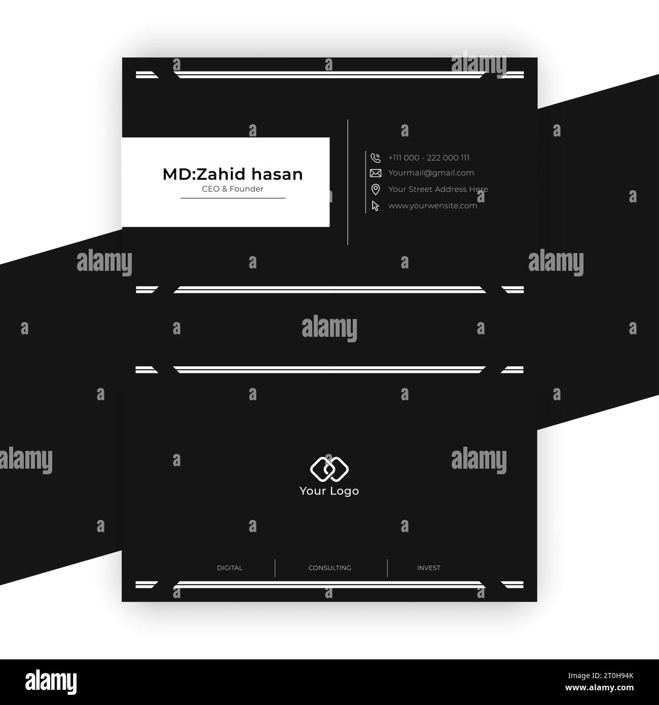 Design Von Visitenkartenvorlagen Kreatives Business Design Einfaches Design Stock Vektor