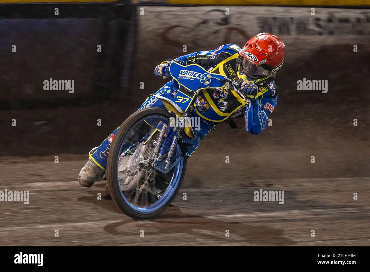 Chris 'Bomber' Harris (Sheffield) - Sheffield Tigers gegen Ipswich Witches - SGB Premiership Grand Final 2nd Leg - 5. Oktober 2023 Stockfoto