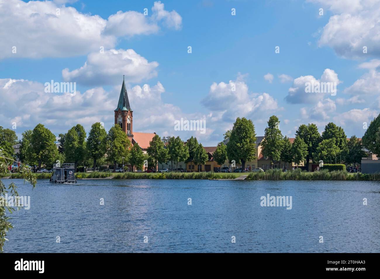 Maria Meeresstern Inselkirche, Altstadtinsel Werder, Potsdam-Mittelmark, Brandenburg, Deutschland Stockfoto