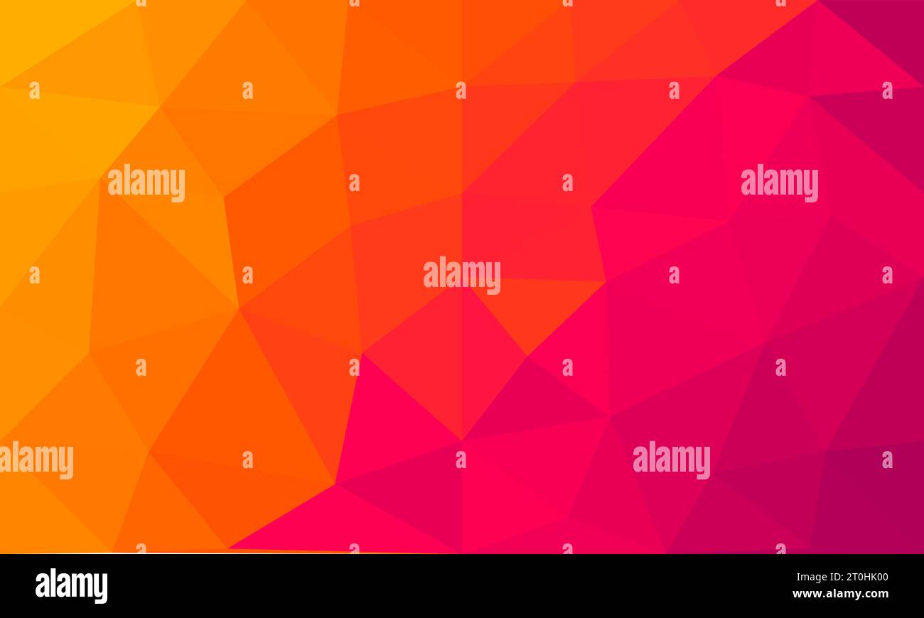 Abstraktes geometrisches Muster mit dunkelorangefarbenem, violettem Farbverlauf und Polygonstruktur. Hintergrund Triangulation. Vektorillustration für Web, digital Stock Vektor