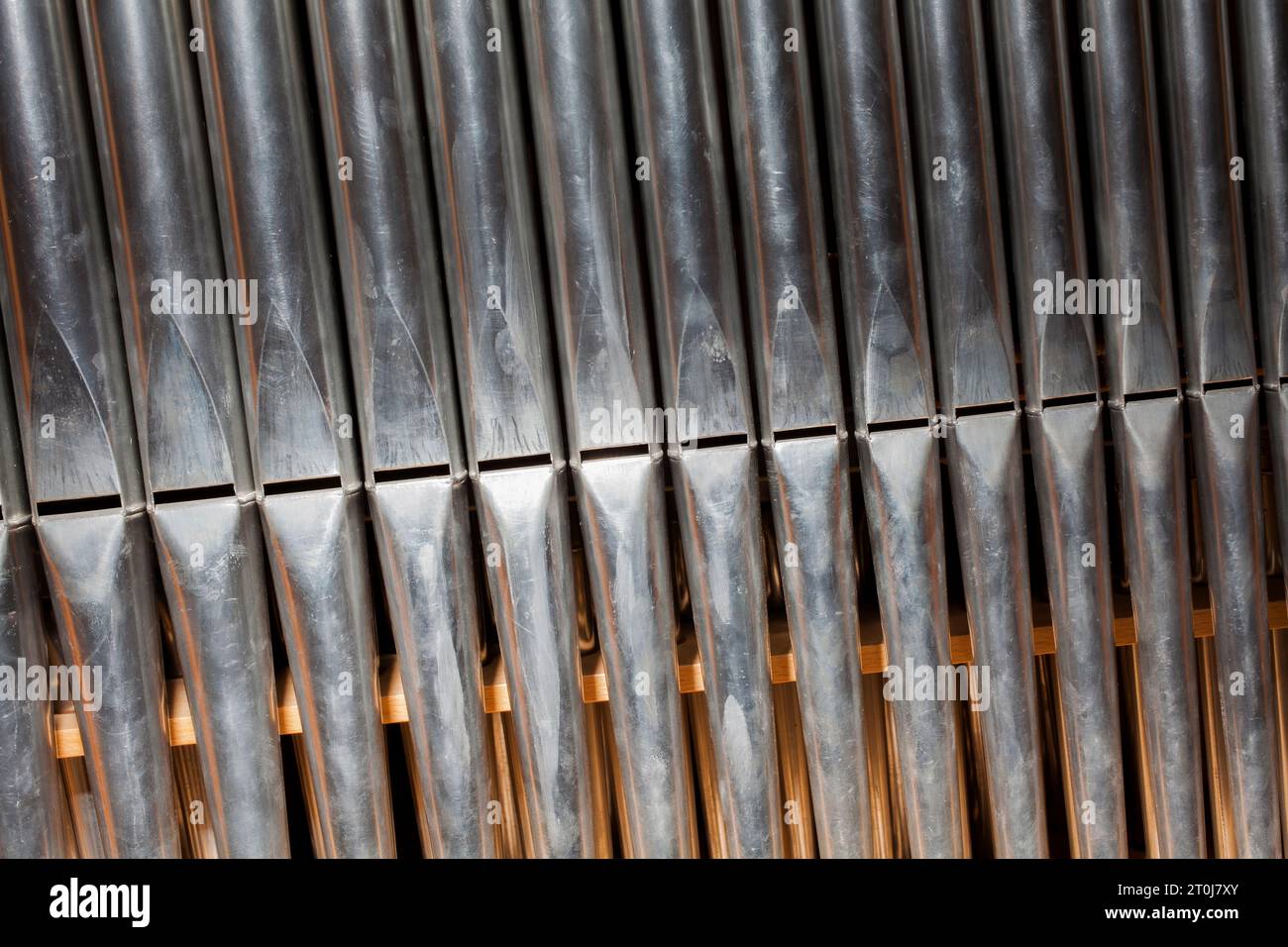 Pfeifen einer Orgel Stockfoto
