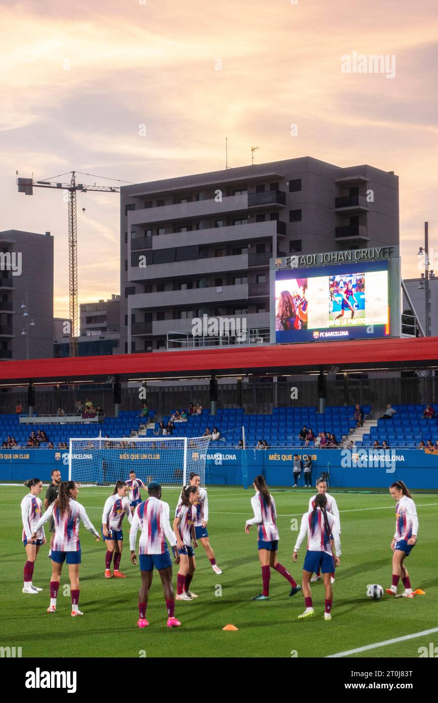 Futbol Club Barcelona Femení VS Valencia F im Johan Cruyff Stadium, Barcelona 5. Oktober 2023. Fotograf: Ale Espaliat Stockfoto