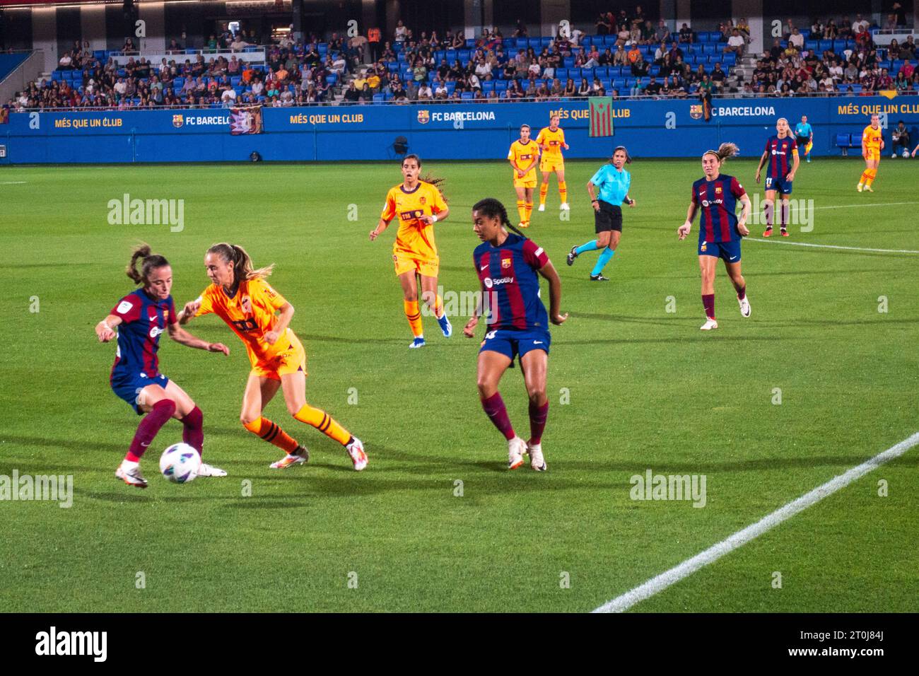 Futbol Club Barcelona Femení VS Valencia F im Johan Cruyff Stadium, Barcelona 5. Oktober 2023. Fotograf: Ale Espaliat Stockfoto
