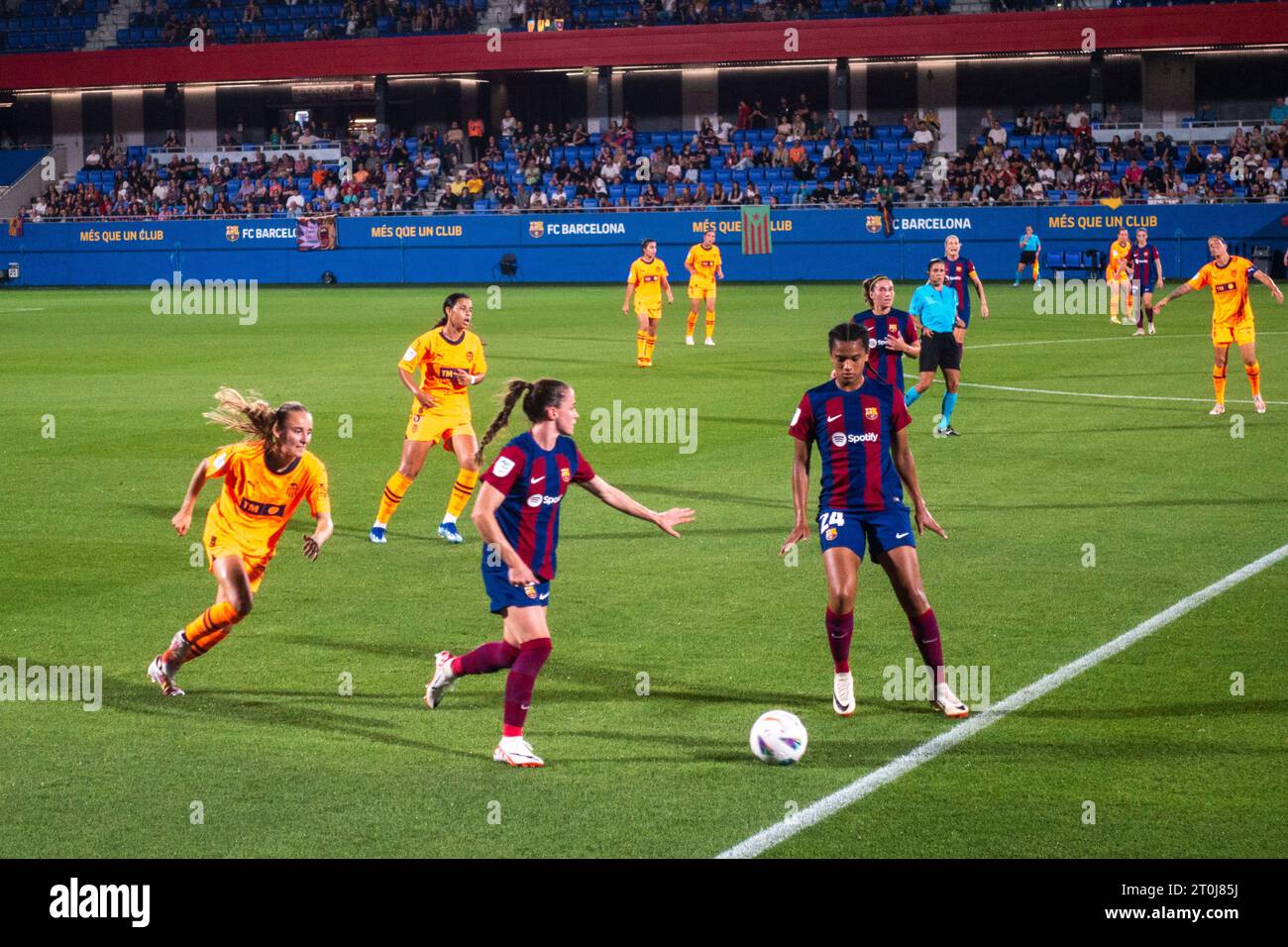 Futbol Club Barcelona Femení VS Valencia F im Johan Cruyff Stadium, Barcelona 5. Oktober 2023. Fotograf: Ale Espaliat Stockfoto