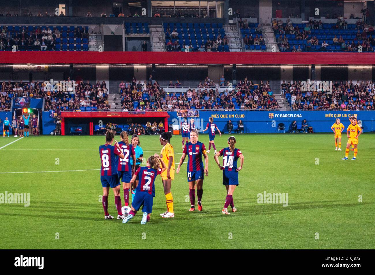 Futbol Club Barcelona Femení VS Valencia F im Johan Cruyff Stadium, Barcelona 5. Oktober 2023. Fotograf: Ale Espaliat Stockfoto