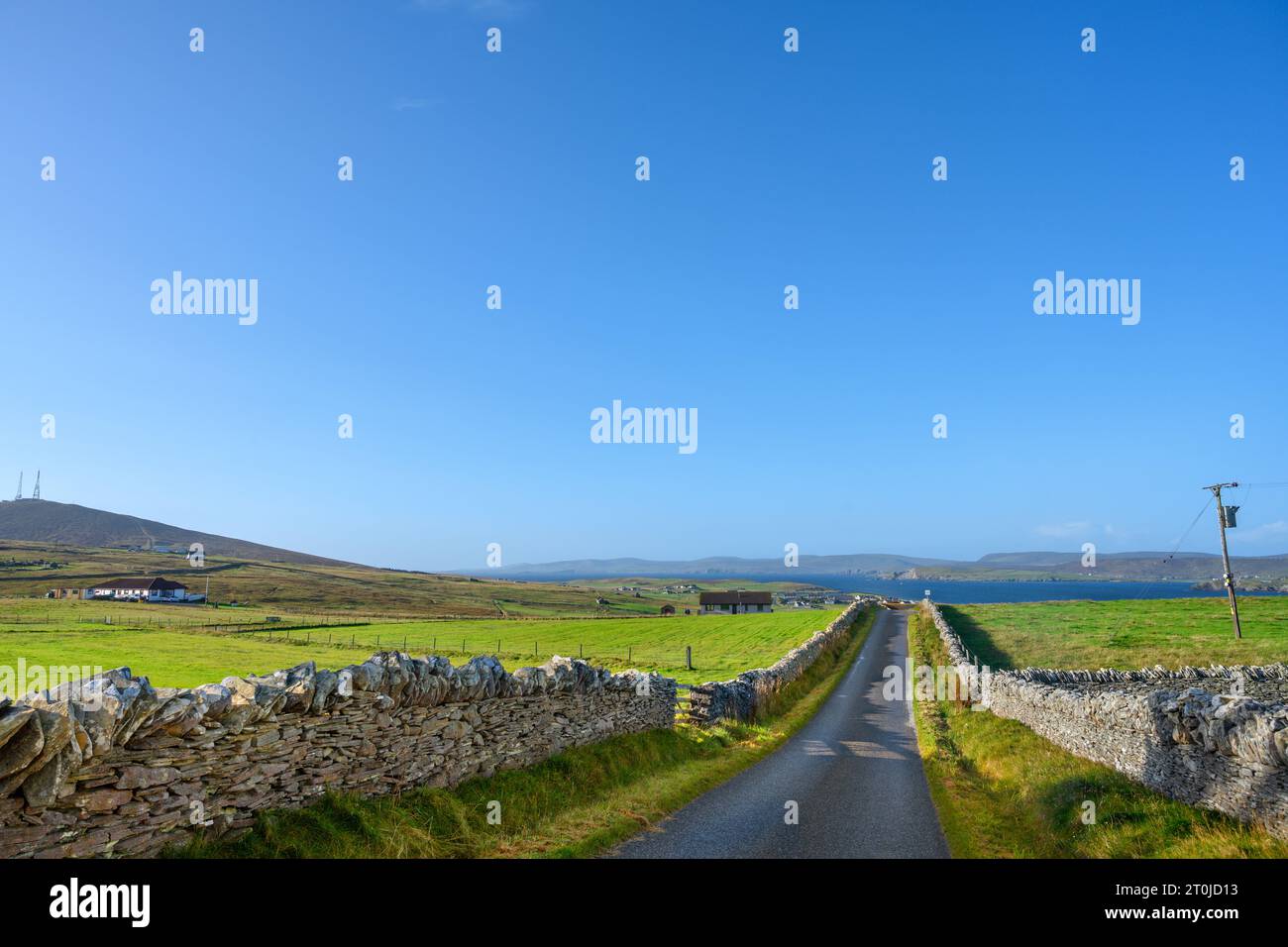 Blick in Richtung Festland und Lerwick, Bressay, Shetland, Schottland, Großbritannien Stockfoto