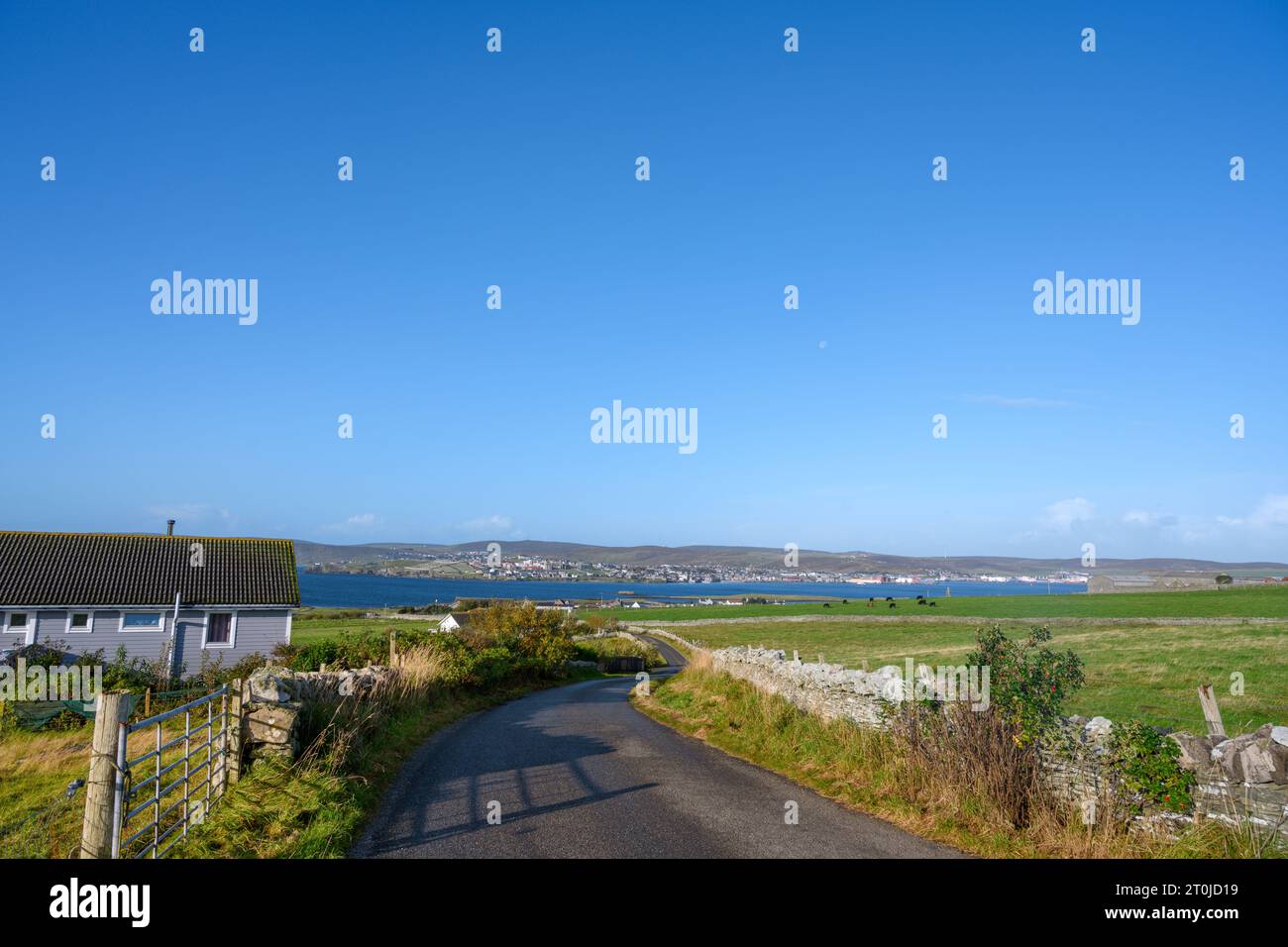 Blick in Richtung Festland und Lerwick, Bressay, Shetland, Schottland, Großbritannien Stockfoto