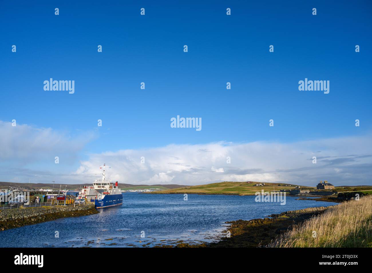 Die Bressay-Lerwick Fähre im Hafen von Bressay, Shetland, Schottland, Großbritannien Stockfoto