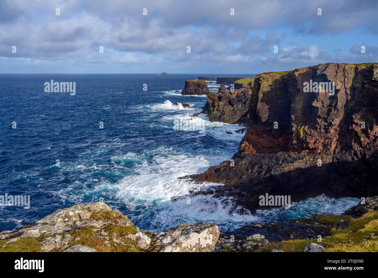 Die Klippen von Eshaness, North Mainland, Shetland, Schottland, Großbritannien Stockfoto