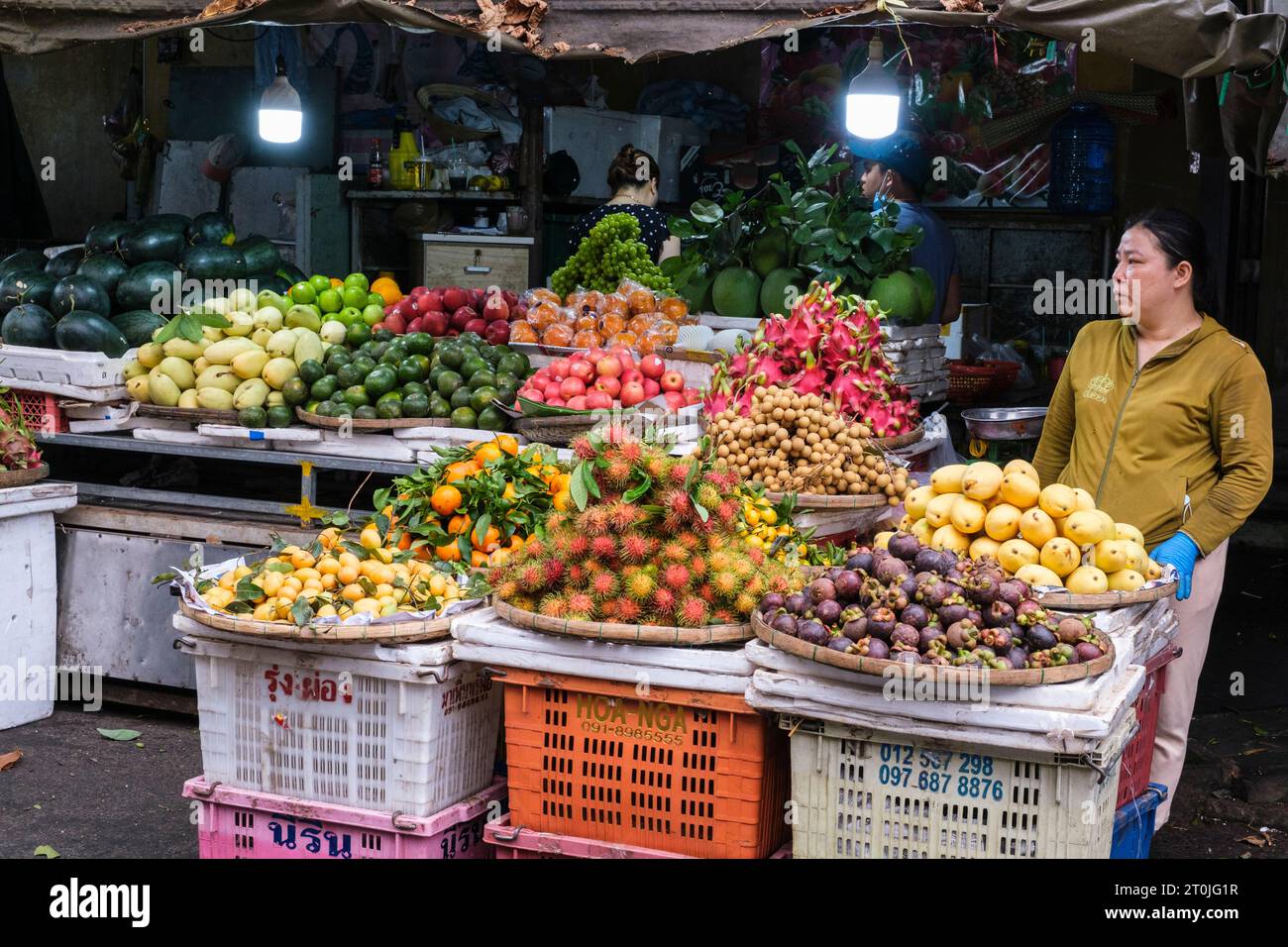Hoi An, Vietnam. Morgenmarkt. Tropische Früchte. Stockfoto