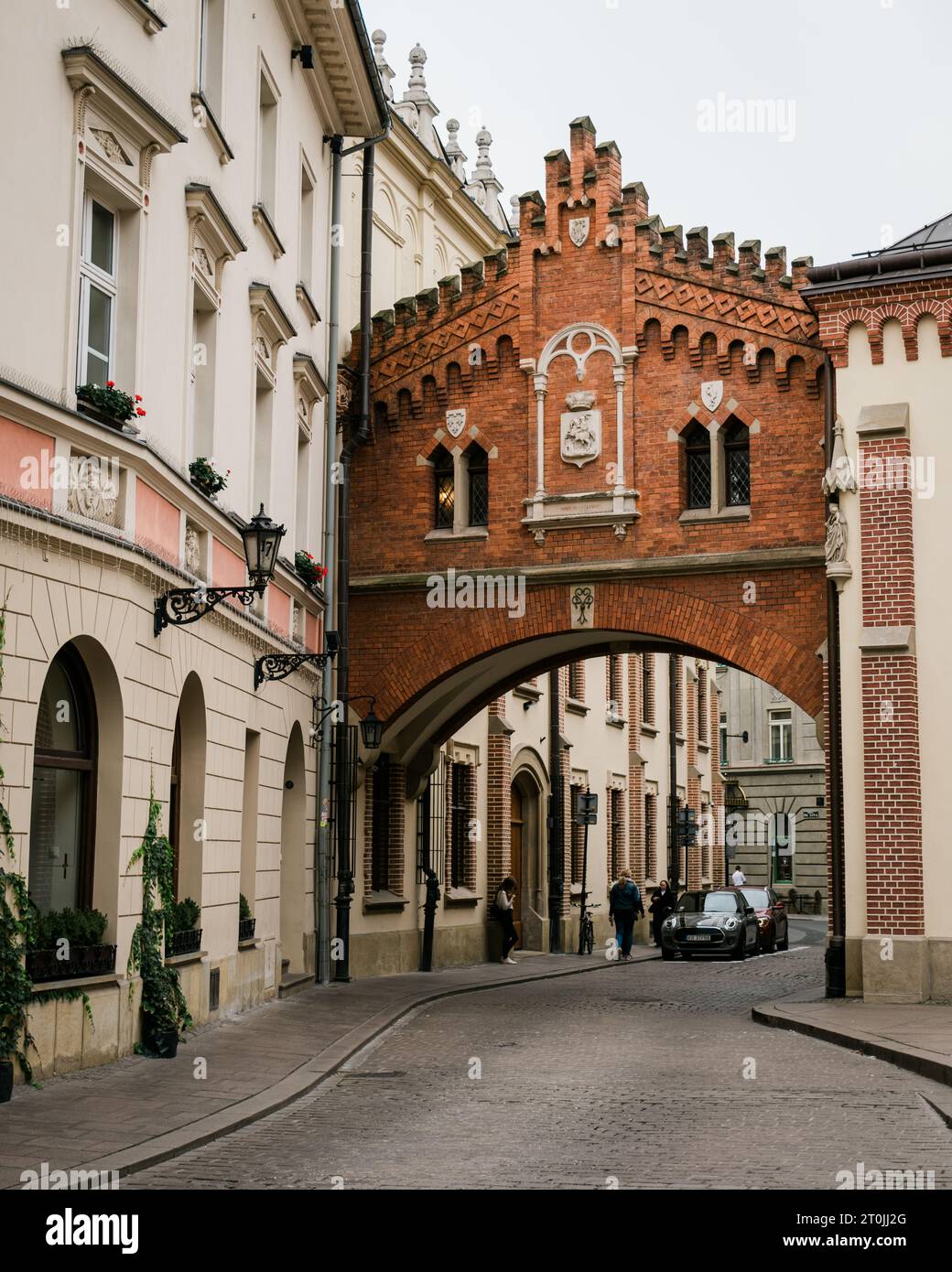 Historische Straßenszenen in der Altstadt, Kraków, Polen Stockfoto