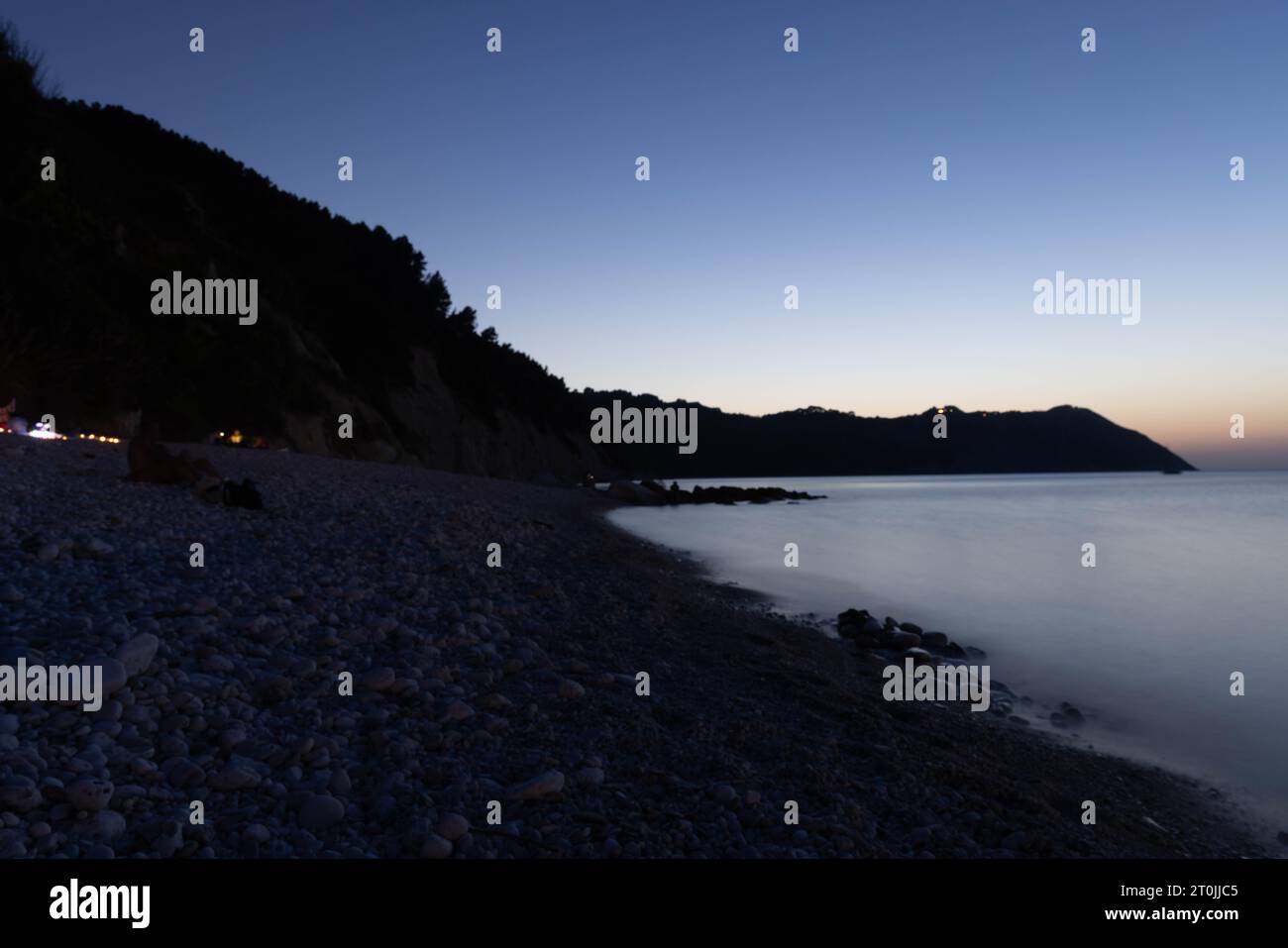 Portonovo Beach Shoot in der Nacht Stockfoto