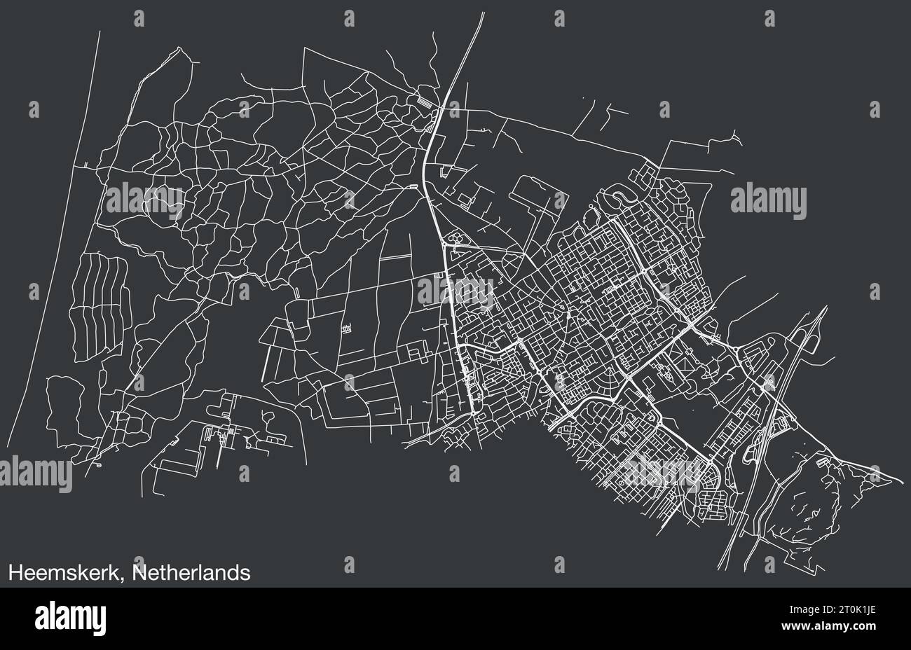 Straßenkarte von HEEMSKERK, NIEDERLANDE Stock Vektor