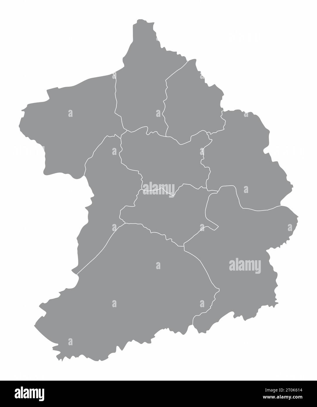 Essener Verwaltungskarte isoliert auf weißem Hintergrund, Deutschland Stock Vektor