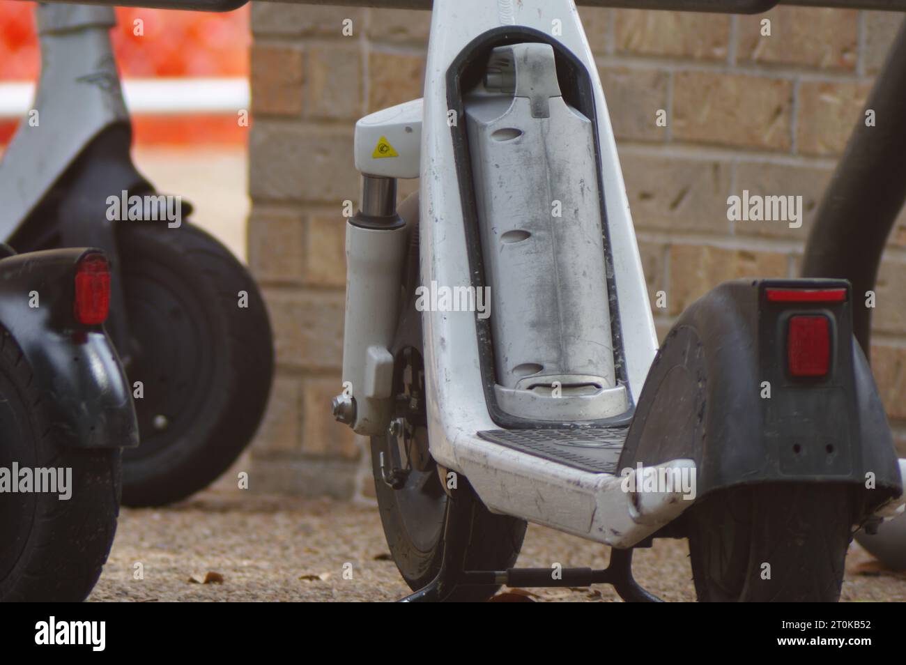 Verschiedene Elektrofahrräder in Austin, Texas Stockfoto