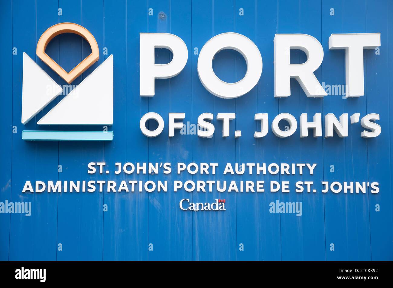 Schild für die Hafenbehörde in St. John's, Neufundland & Labrador, Kanada Stockfoto