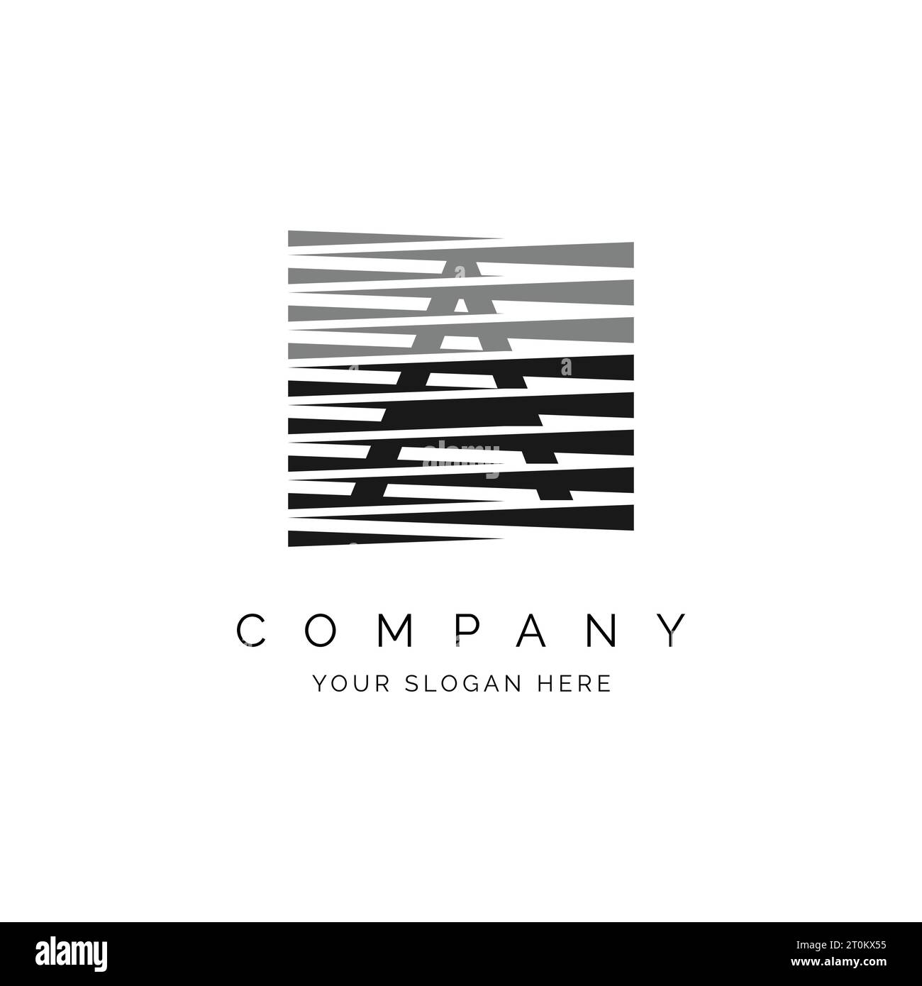 Letter A-Logo, abstraktes modernes quadratisches Design, geeignet für Web- und Firmen-Zickzack-Ausschnitt Stock Vektor