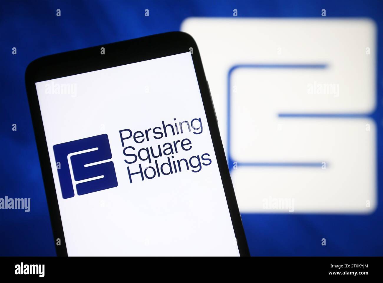 Ukraine. Oktober 2023. In dieser Abbildung ist das Logo von Pershing Square Holdings Ltd. Auf einem Smartphone-Bildschirm zu sehen. Quelle: SOPA Images Limited/Alamy Live News Stockfoto
