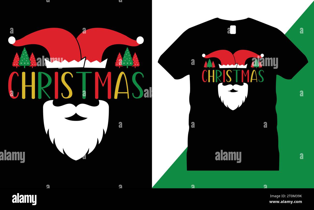 Happy Christmas T-Shirt Design Vektor. Für T-Shirt, Tassen, Aufkleber, Karten usw. verwenden Stock Vektor