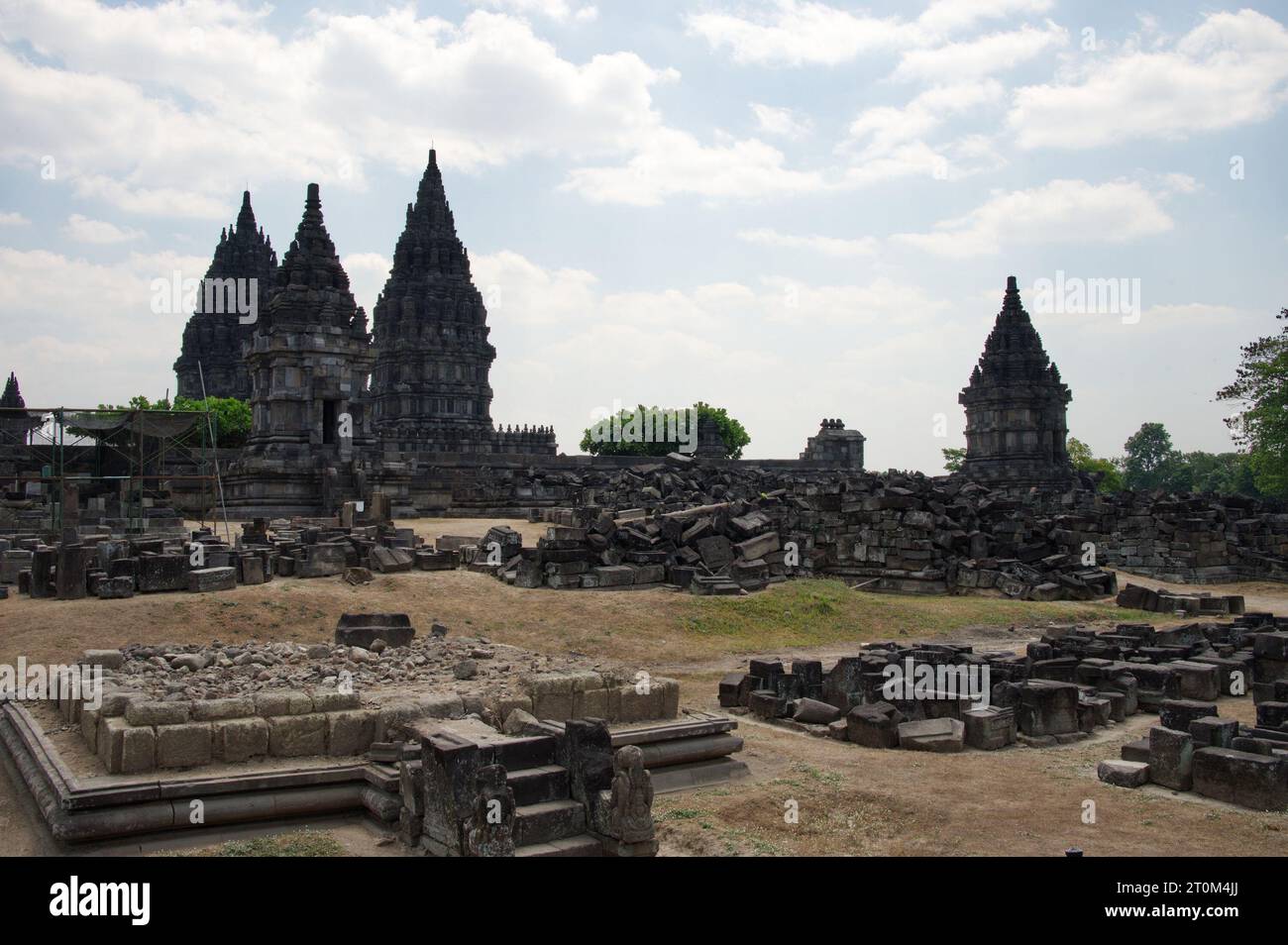 Prambanan Tempel - ein alter hinduistischer Tempelkomplex Stockfoto