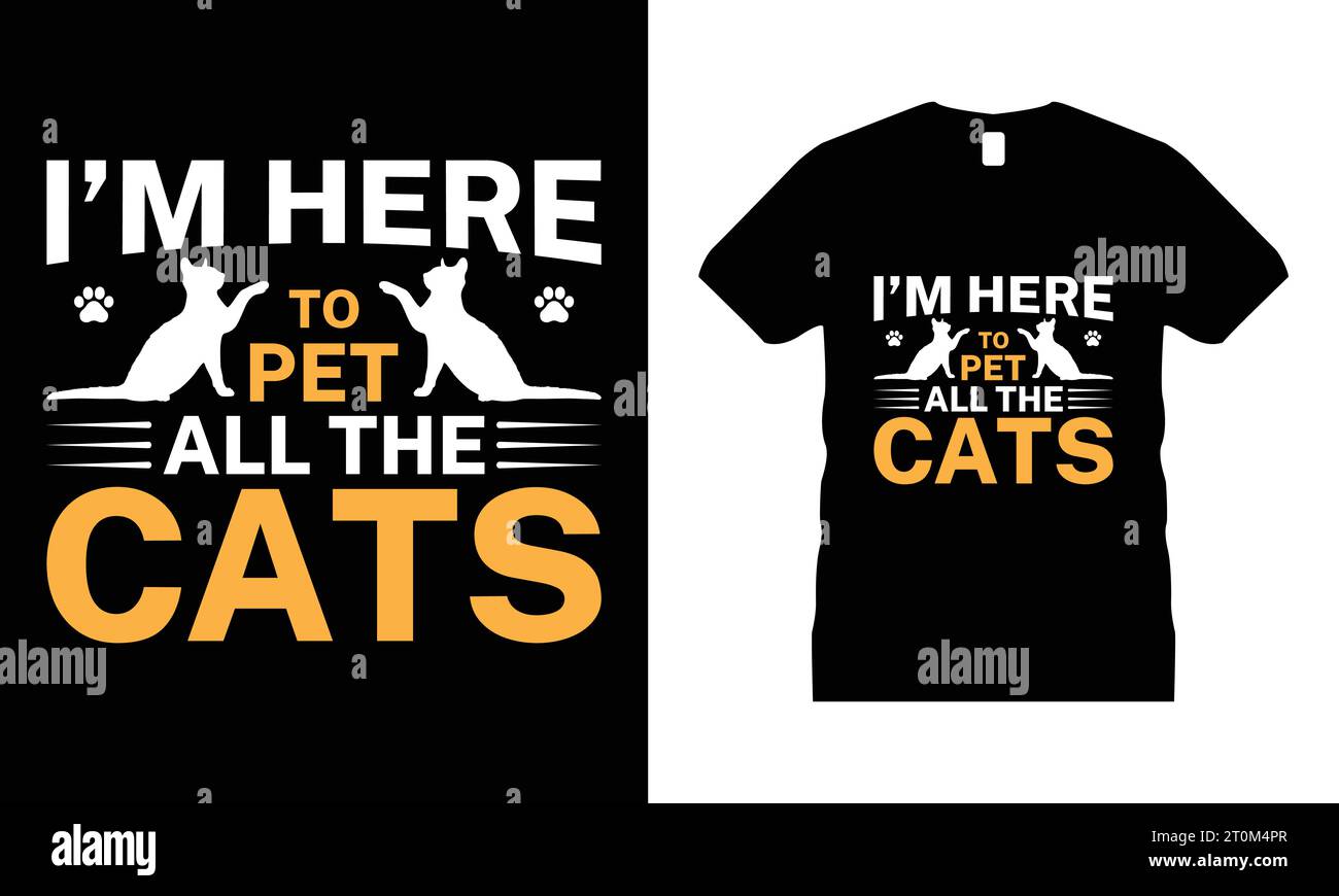 Typografie Lustiges Niedliches Katzenhemd-Design Mit Grafischem Retro-Lover-Shirt-Geschenk Für Männer Und Frauen Stock Vektor