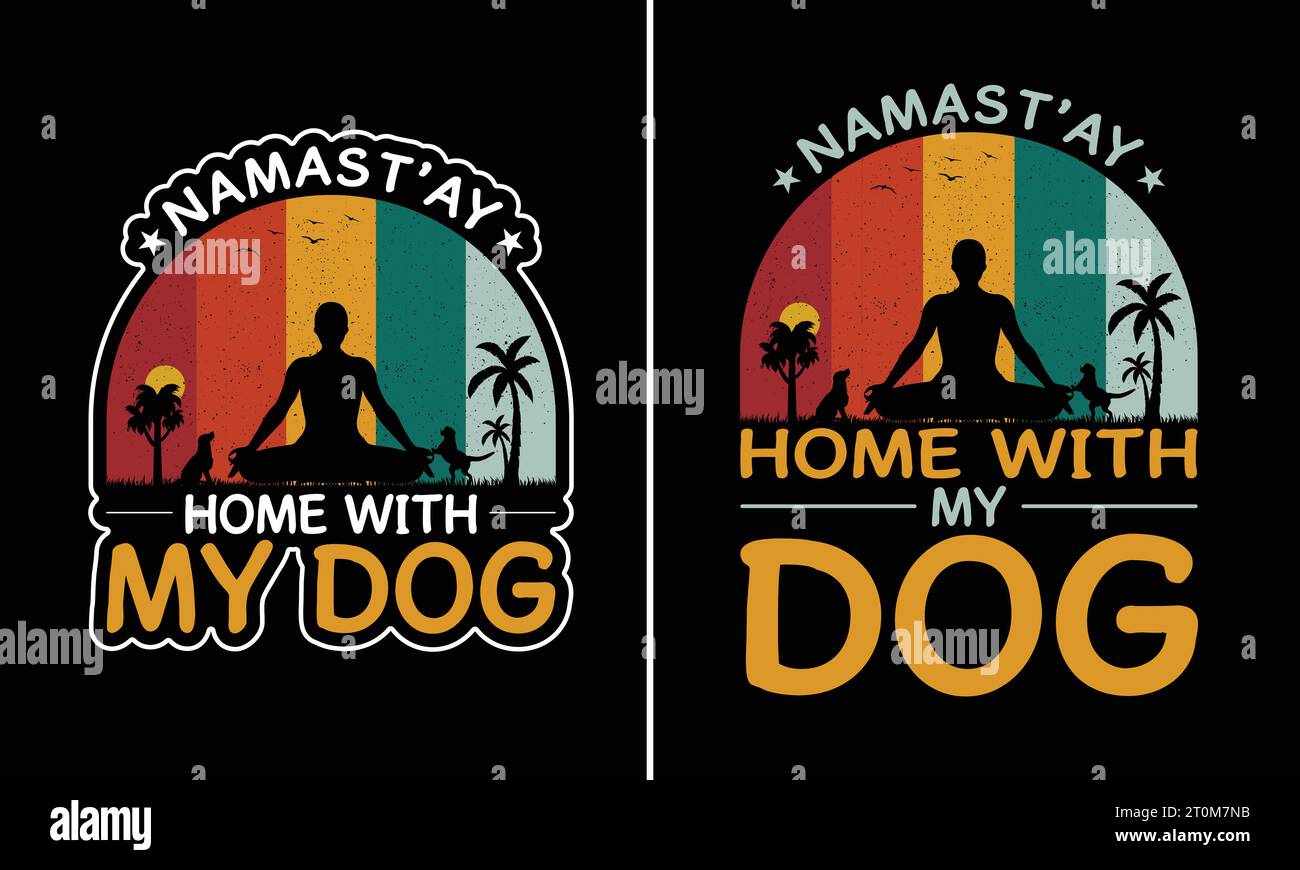 Vintage Retro Yoga T-Shirt Design Hund Vektor Lustige Typografie Grafik Shirt Für Männer & Frauen Geschenk Stock Vektor