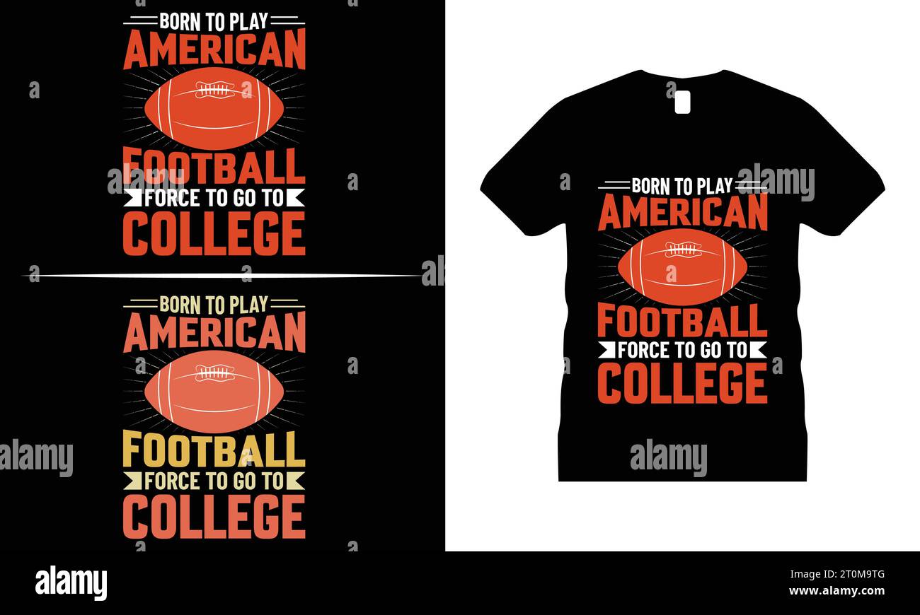 American Football T-Shirt Design Liebhaber Lustige Typografie Vektor Grafik Rugby Shirt Männer & Frauen Geschenke Stock Vektor