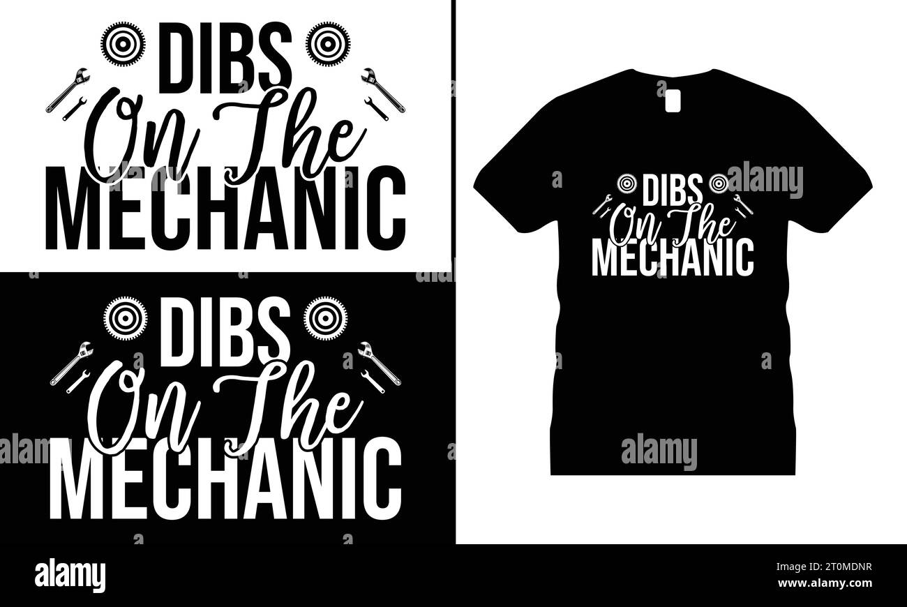 Lustiges mechanisches T-Shirt mit Design und Engineer Garage Mechanic Shirt Stock Vektor