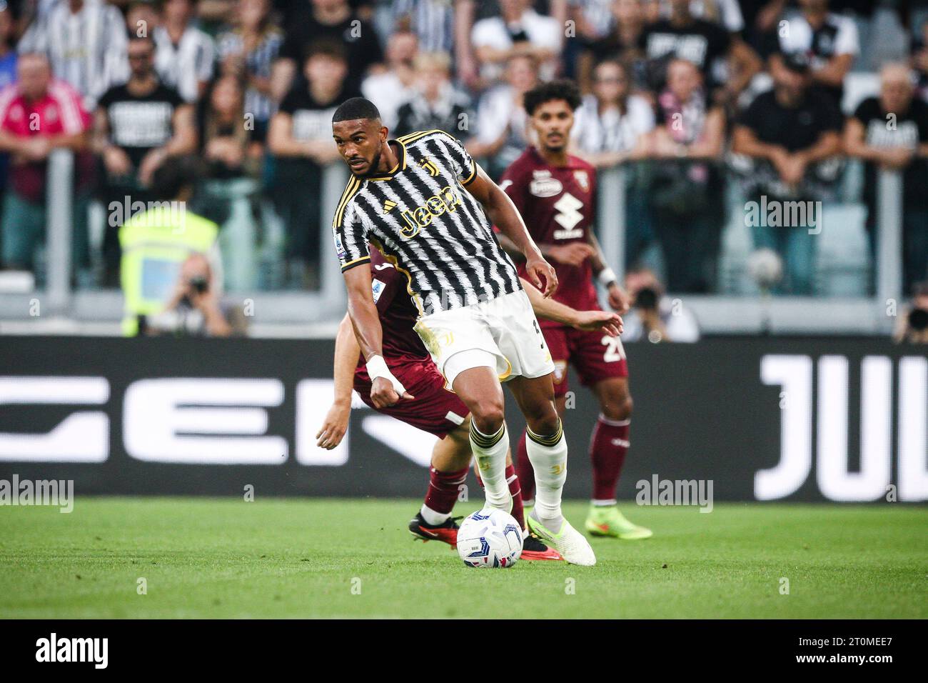 Turin, Italien. Oktober 2023. Juventus-Verteidiger Bremer (3) im Einsatz während des Fußballspiels der Serie A Nr. 8 JUVENTUS – TURIN am 07. Oktober 2023 im Allianz-Stadion in Turin, Piemont, Italien. (Foto: Matteo Bottanelli/NurPhoto) Credit: NurPhoto SRL/Alamy Live News Stockfoto