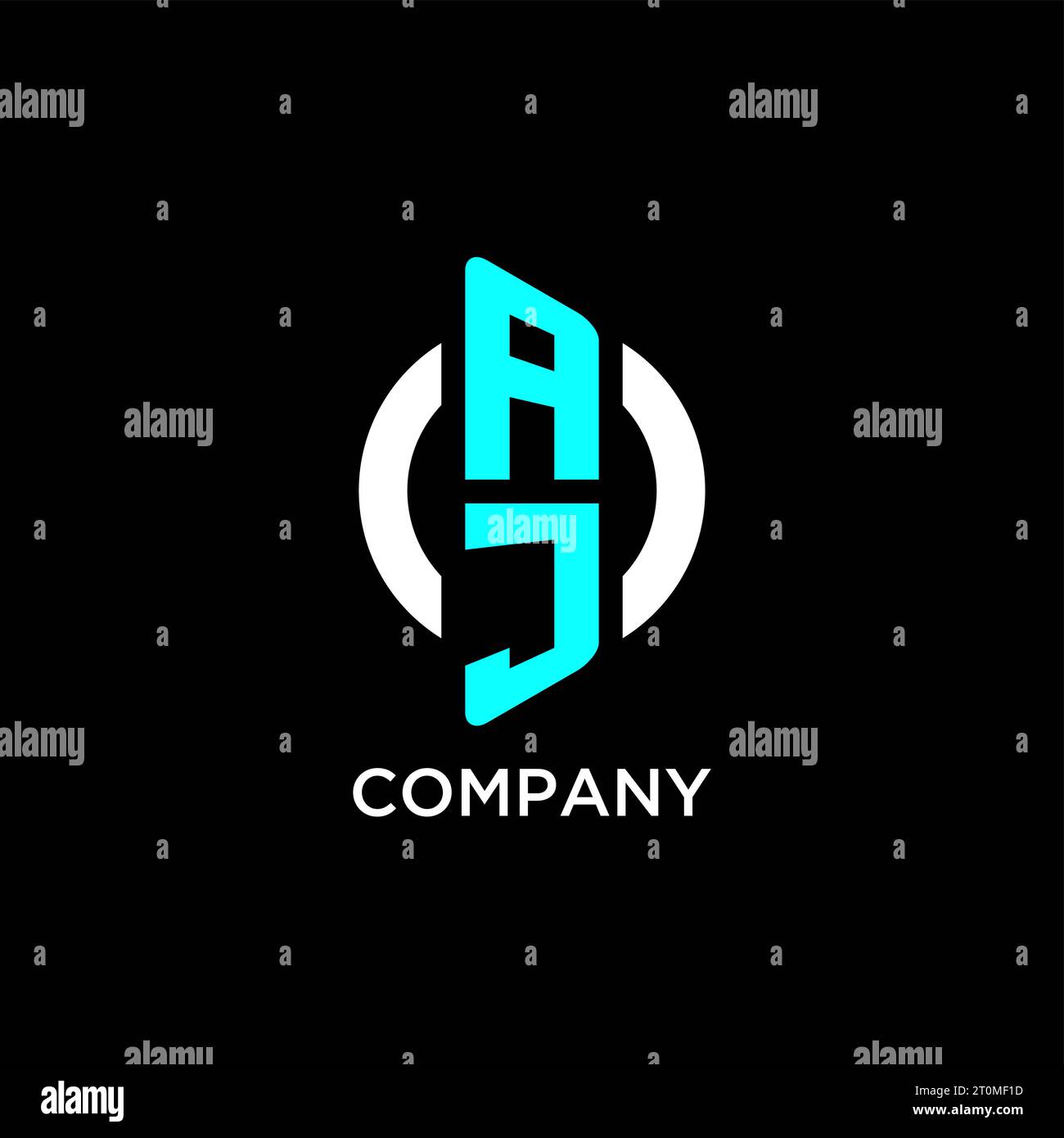 Design-Ideen für das AJ Circle Monogramm-Logo Stock Vektor