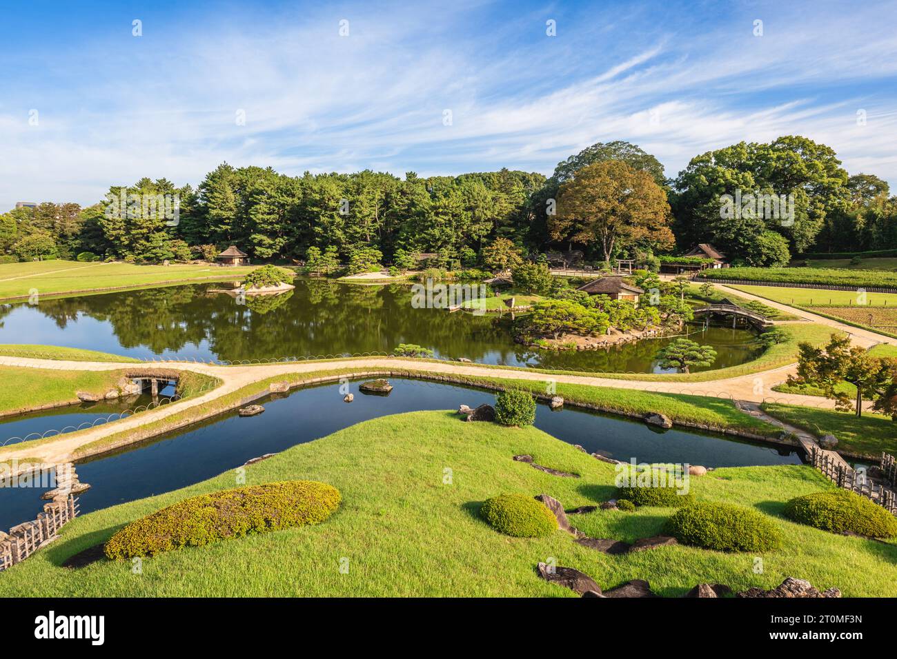 Korakuen, einer der drei Großen Gärten Japans in Okayama City Stockfoto