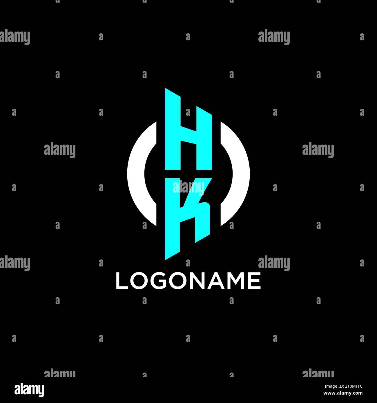 Design-Ideen für das HK Circle Monogramm-Logo Stock Vektor