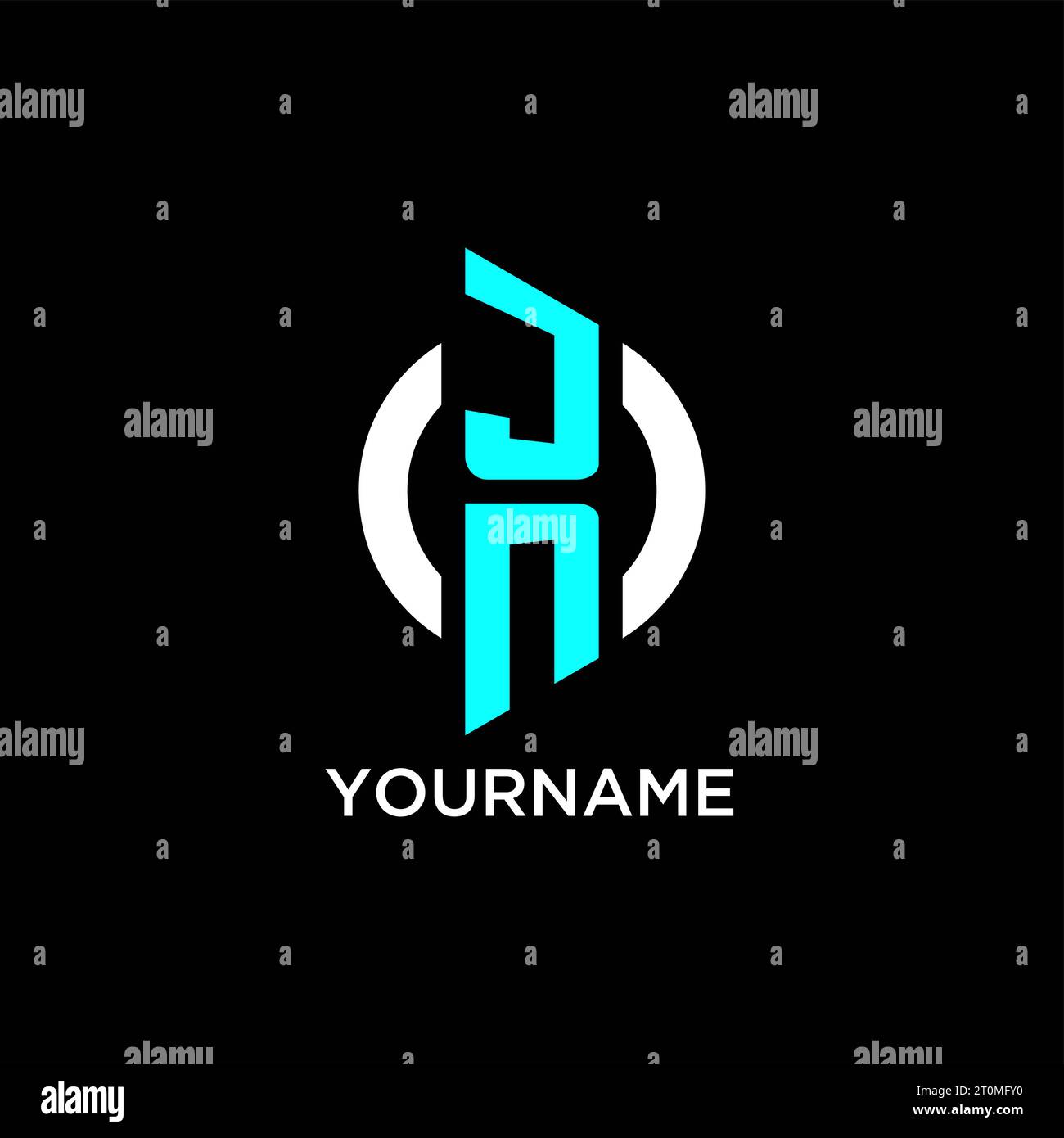Design-Ideen für das JN Circle-Monogramm-Logo Stock Vektor