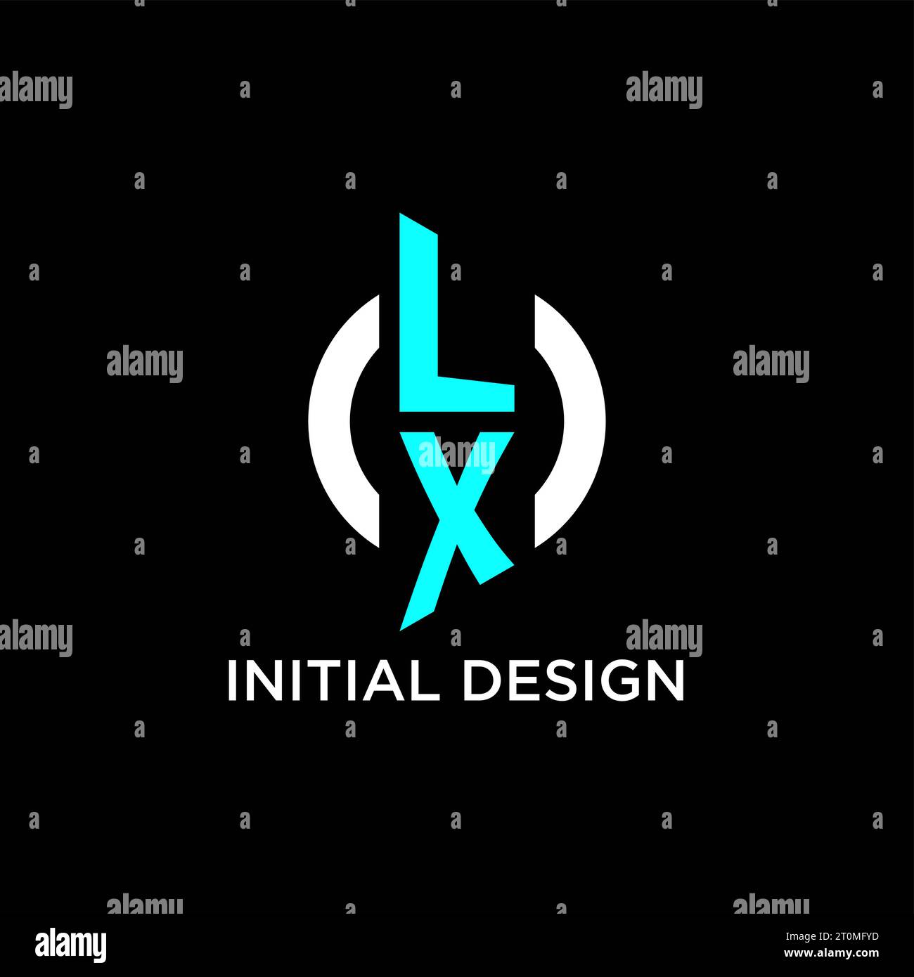 Design-Ideen für LX Circle Monogramm-Logo Stock Vektor