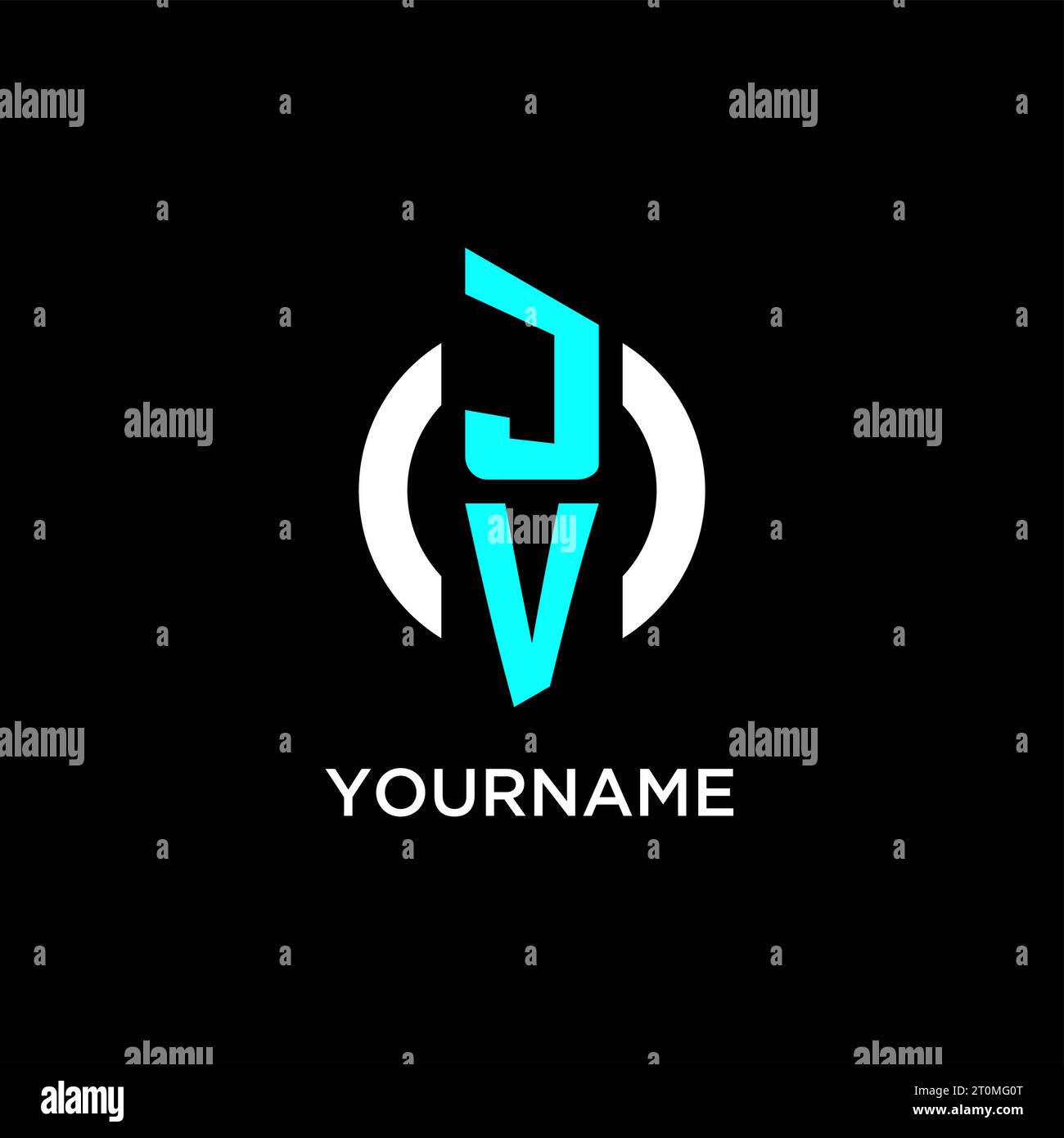 Design-Ideen für das JV-Kreismonogramm-Logo Stock Vektor