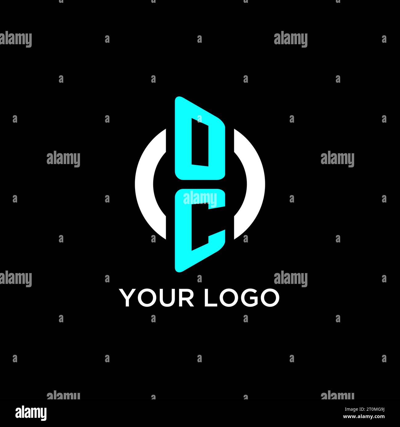 Design-Ideen für das OC-Kreis-Monogramm-Logo Stock Vektor