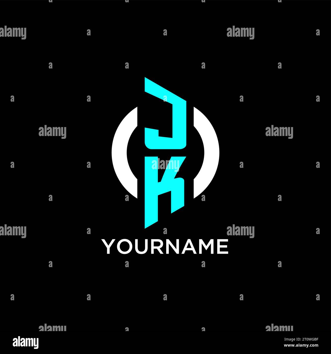 Design-Ideen für JK Circle-Monogramm-Logos Stock Vektor