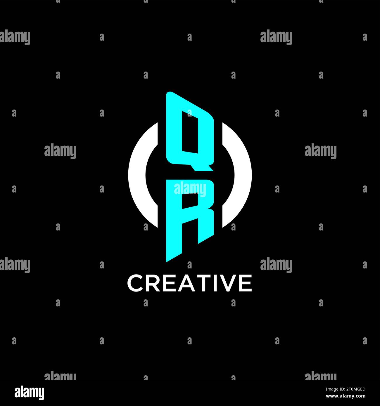 Design-Ideen für das QR-Kreis-Monogramm-Logo Stock Vektor