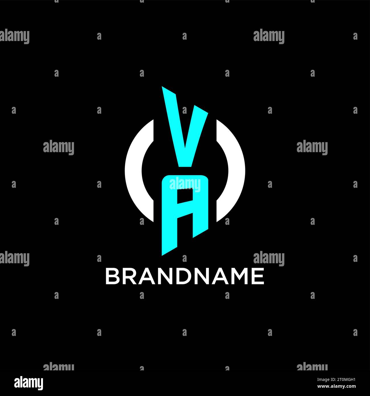 Design-Ideen für das VA-Kreis-Monogramm-Logo Stock Vektor