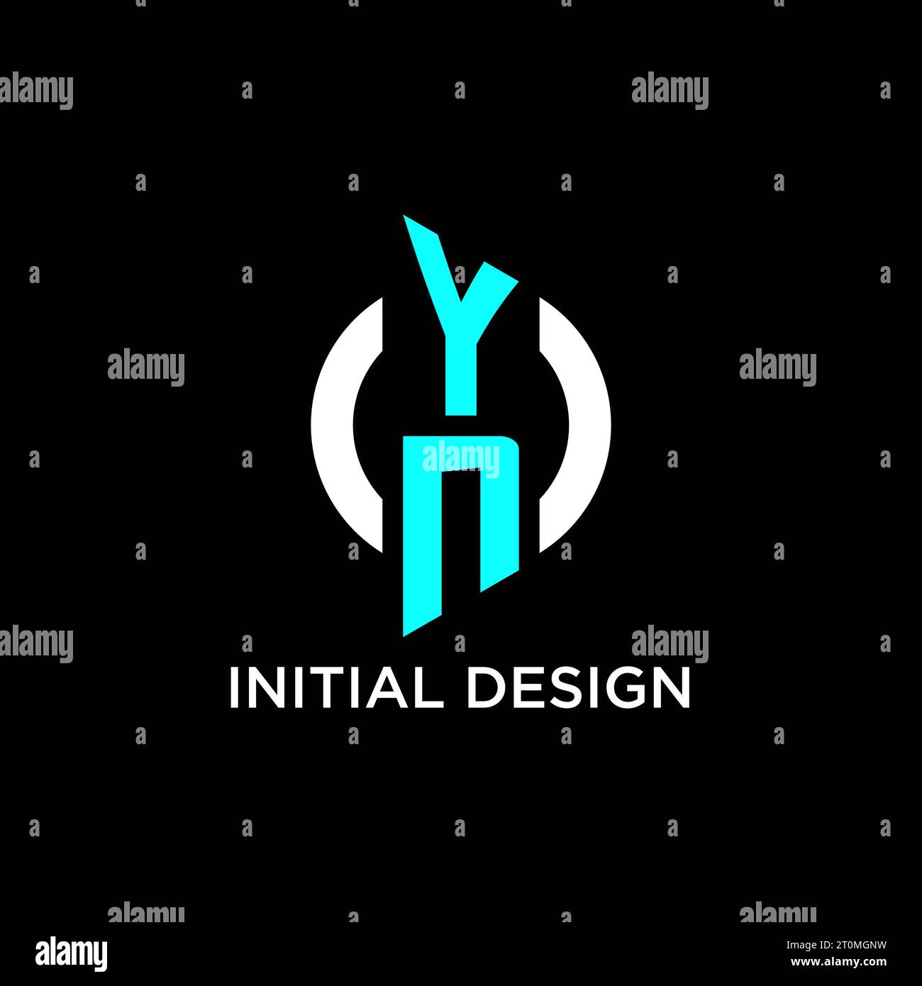Design-Ideen für das YN Circle-Monogramm-Logo Stock Vektor