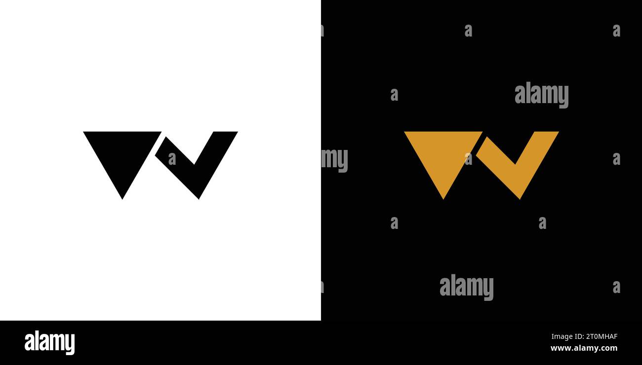 Modernes und einzigartiges Logo-Design mit W-Initialen 3 Stock Vektor