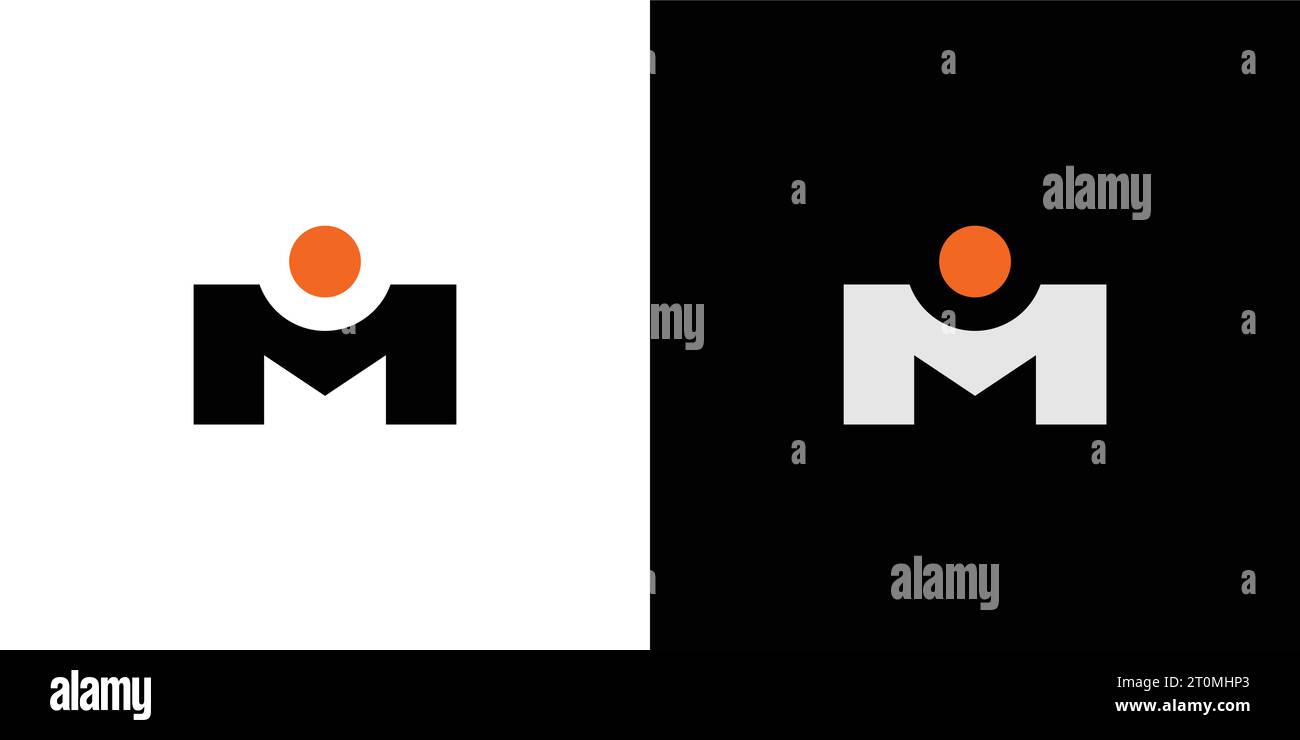 Modernes und einzigartiges Logo-Design mit MI Initialen Stock Vektor