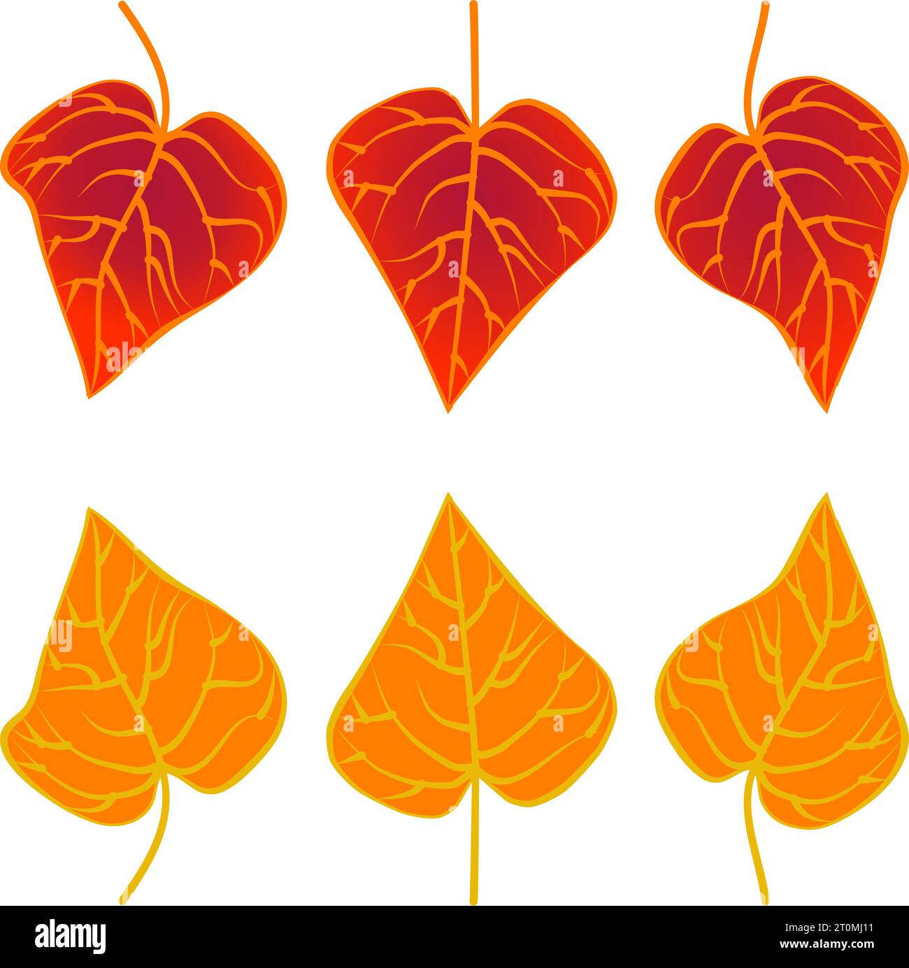 Grafik Illustrated Herbstblätter Laub gefallene Grafik Illustrationen Farben rot orange Stock Vektor