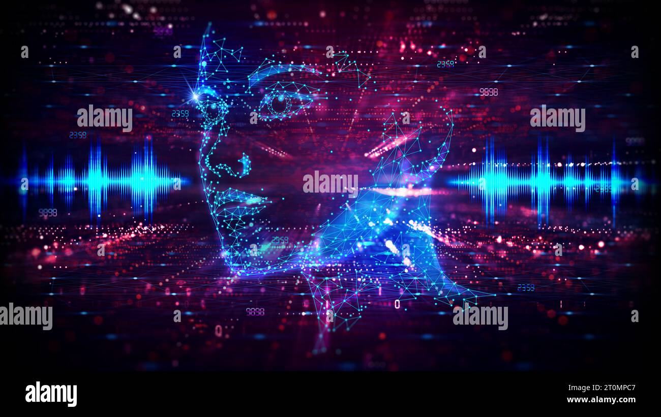 Große Sprachmodelle – LLM – Systeme der künstlichen Intelligenz, die menschlich ähnliche Sprache verstehen und generieren können, basierend auf Eingabedaten – Concep Stockfoto