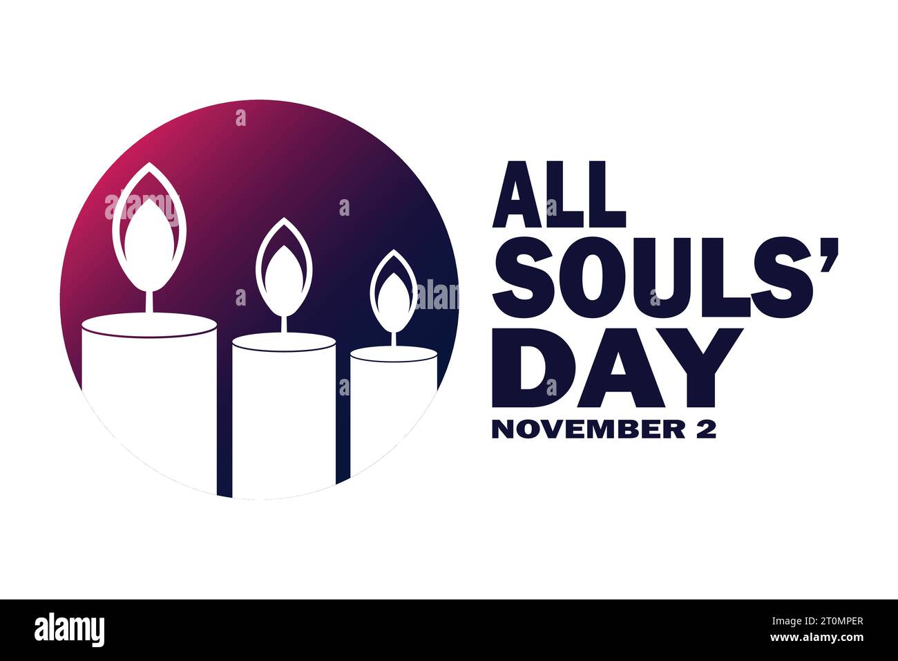 All Souls' Day. November Urlaubskonzept. Vorlage für Hintergrund, Banner, Karte, Poster mit Textbeschriftung. Vektorabbildung. Stock Vektor