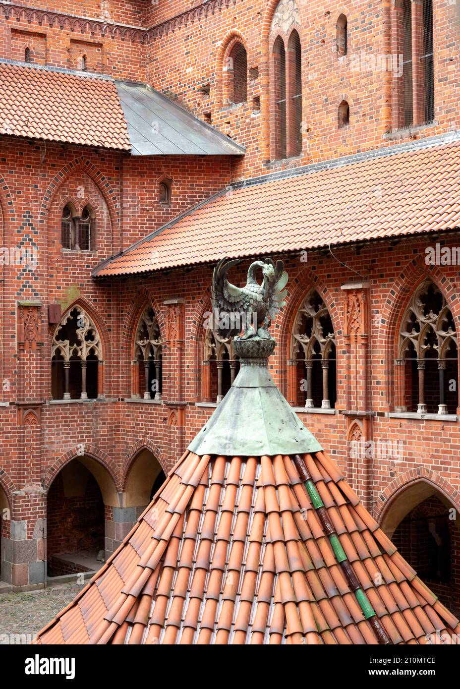 Der Hof der Hohen Burg in Malbork Castle, Malbork, Polen, Europa, EU Stockfoto